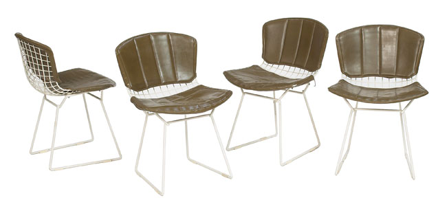 Appraisal: Harry Bertoia chairs set of four by Knoll white coated