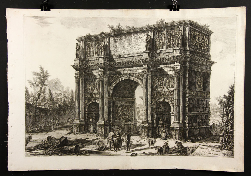 Appraisal: - Piranesi Veduta dell'Arco di Costantino Etching Giovanni Battista Piranesi