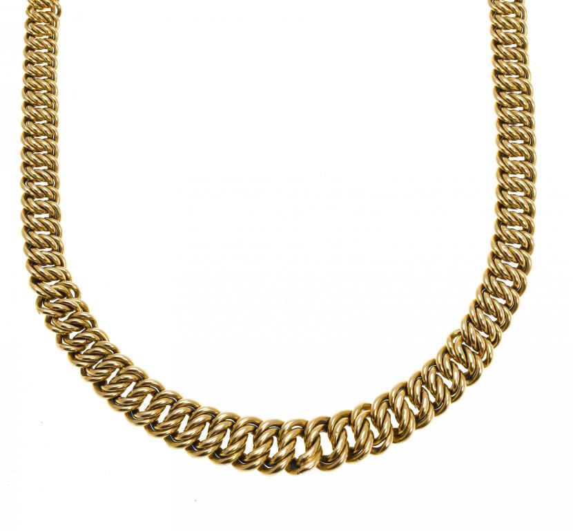 Appraisal: A CT GOLD NECKLACE of graduated and entwined oval links