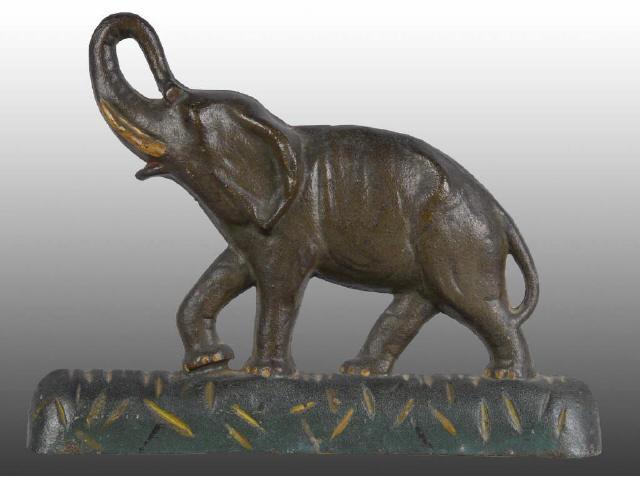 Appraisal: Elephant Cast Iron Doorstop Description Combination doorstop and lamp Condition