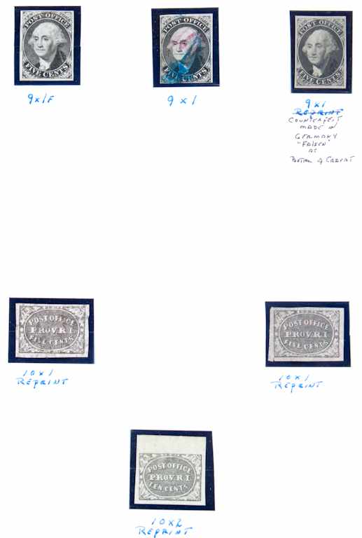 Appraisal: Two New York Postmaster's Provisional stamps Scott X one ex-F