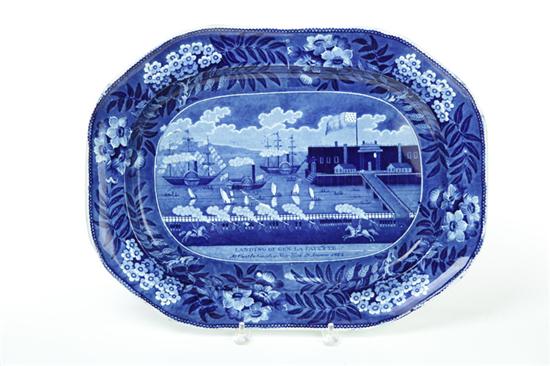 Appraisal: HISTORICAL BLUE STAFFORDSHIRE PLATTER England nd quarter- th century Dark