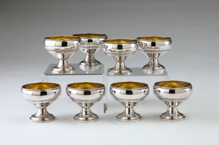 Appraisal: Set of Eight Revere Silver Company Sterling Silver Footed Dessert