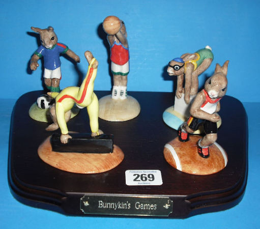 Appraisal: Royal Doulton Bunnykins Games Set Comprising Swimmer DB Runner DB