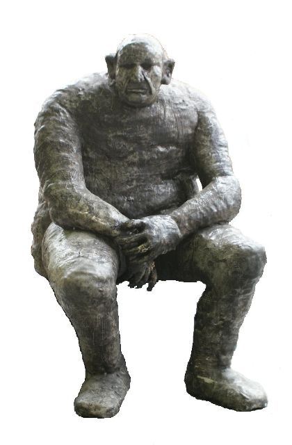 Appraisal: Tim Kyle Seated Figure fibre glass wire and paper x