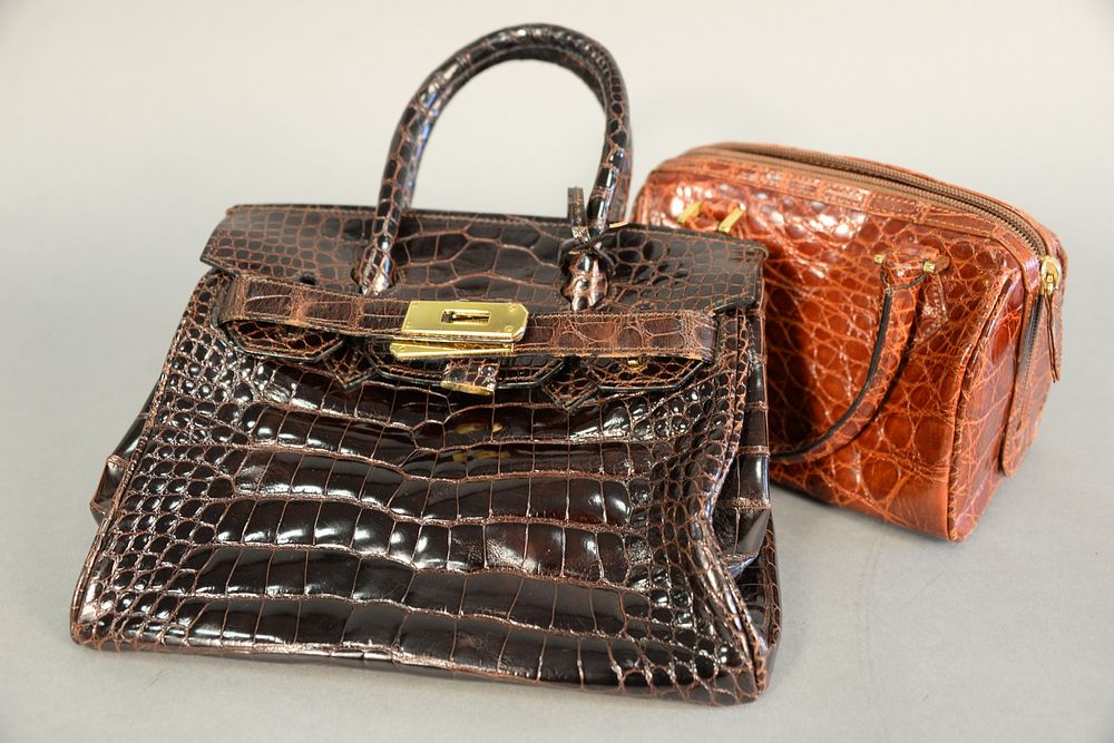 Appraisal: Two Giorgio's Palm Beach alligator purses one burgundy with dust