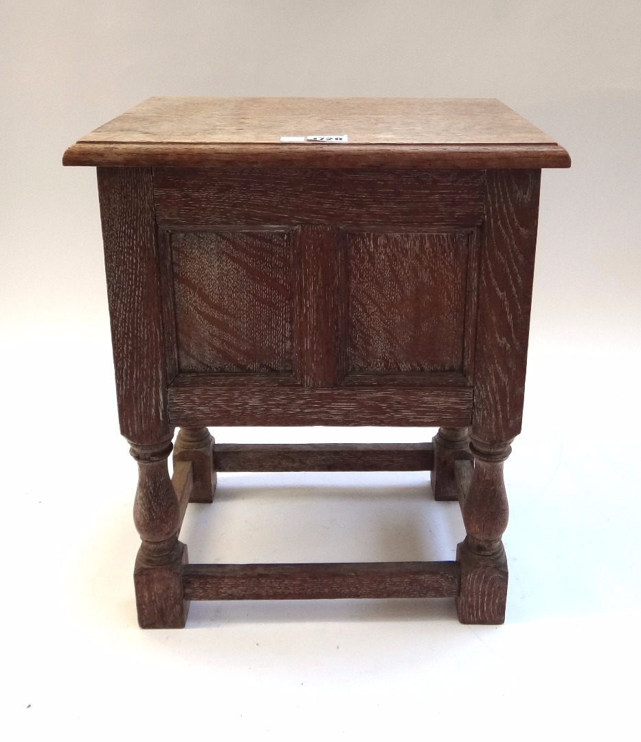 Appraisal: Probably Heals a mid th century limed oak box with