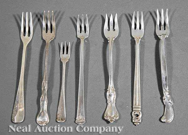 Appraisal: A Group of American Sterling Silver Cocktail Forks including Reed