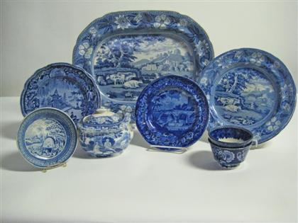 Appraisal: Group of Staffordshire blue transfer-printed items stubbs clews wood and