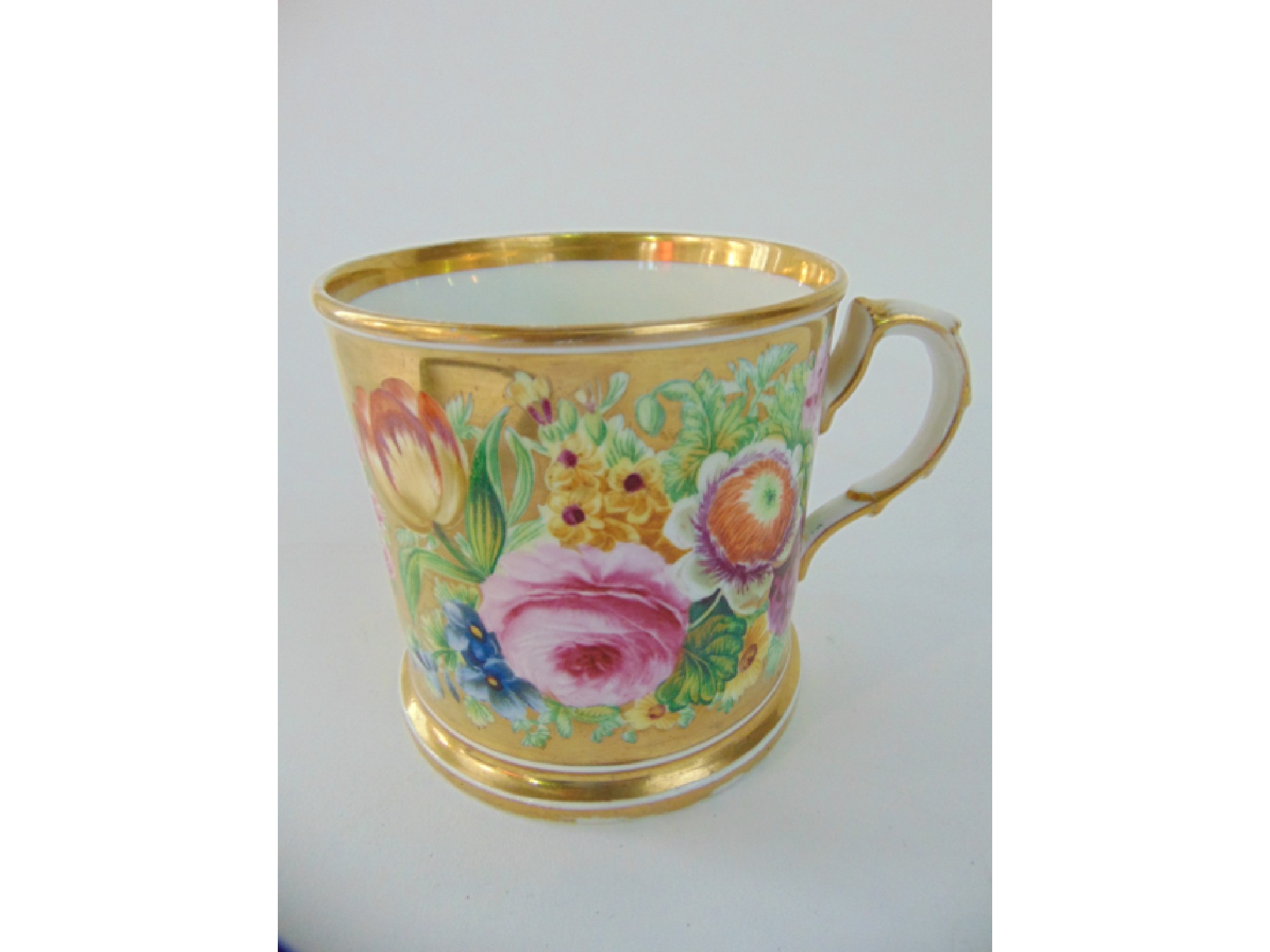 Appraisal: A mid th century tankard with good quality painted floral