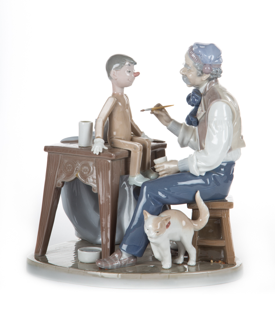 Appraisal: Lladro The Puppet Painter Gepetto and Pinocchio in H with