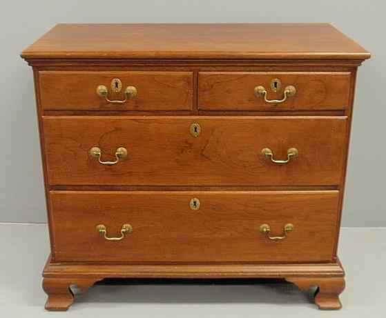 Appraisal: Pennsylvania Chippendale walnut split-drawer chest c with a molded top