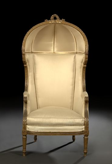 Appraisal: Louis XVI-Style Giltwood Porter's Chair third quarter th century the