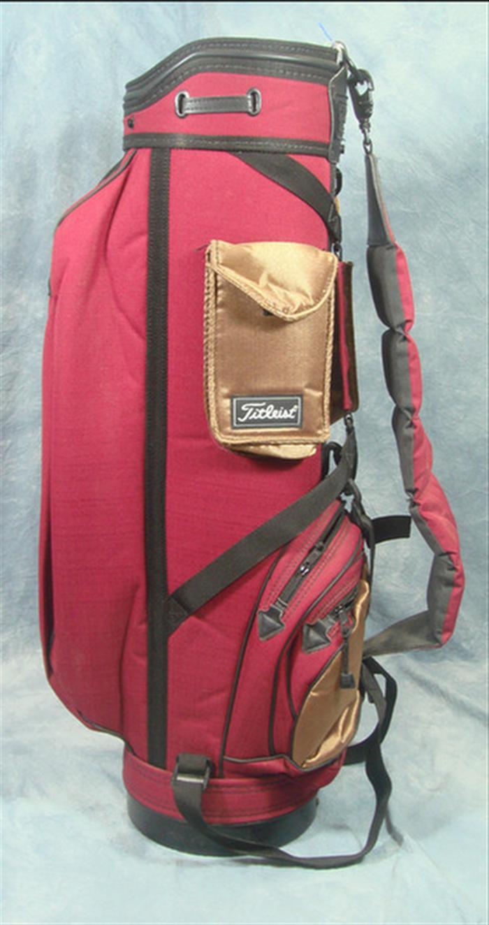 Appraisal: Titleist red and gold cart bag with single carrying strap