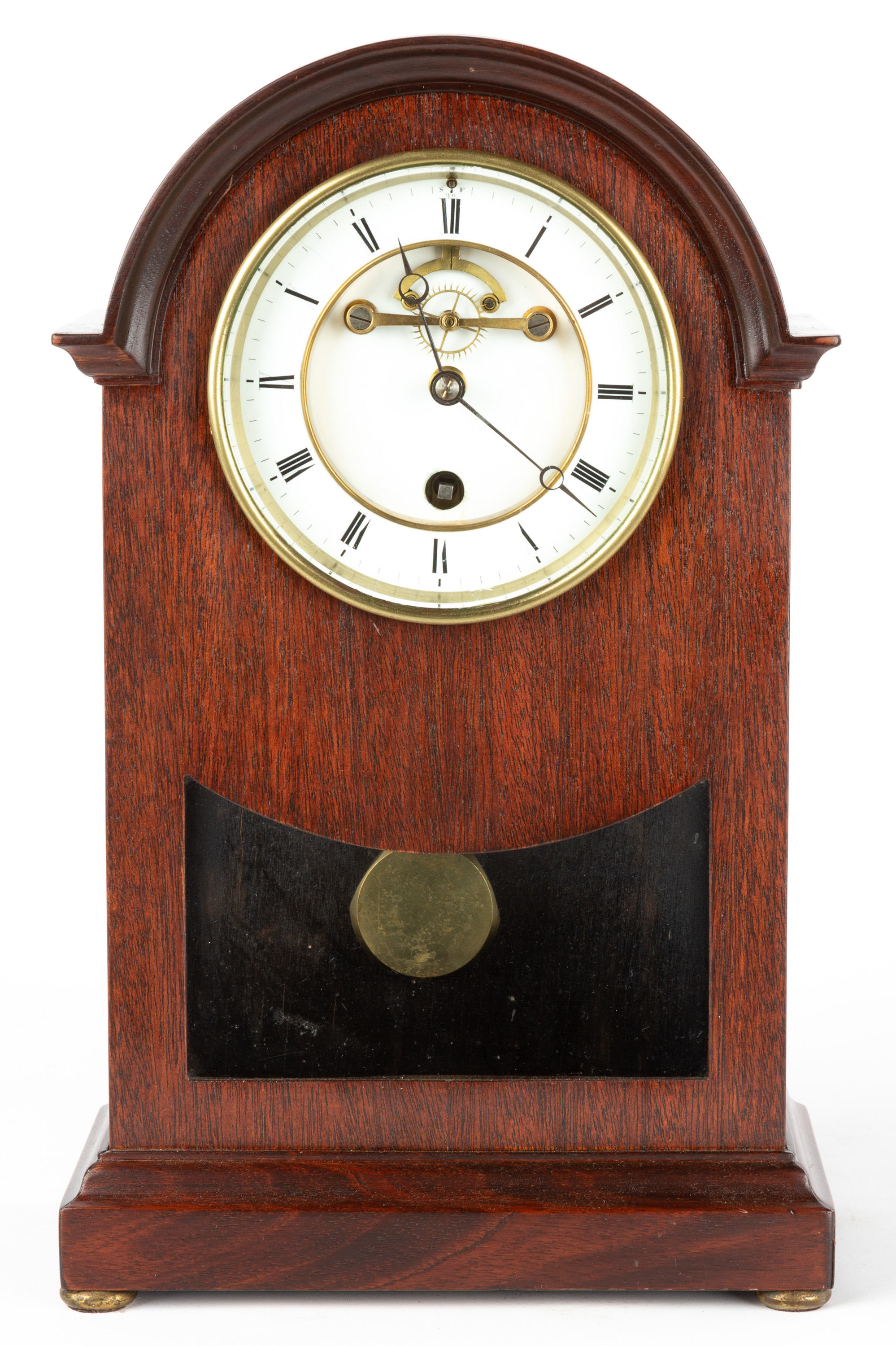 Appraisal: MAHOGANY SHELF CLOCK Initialed A I with star One year