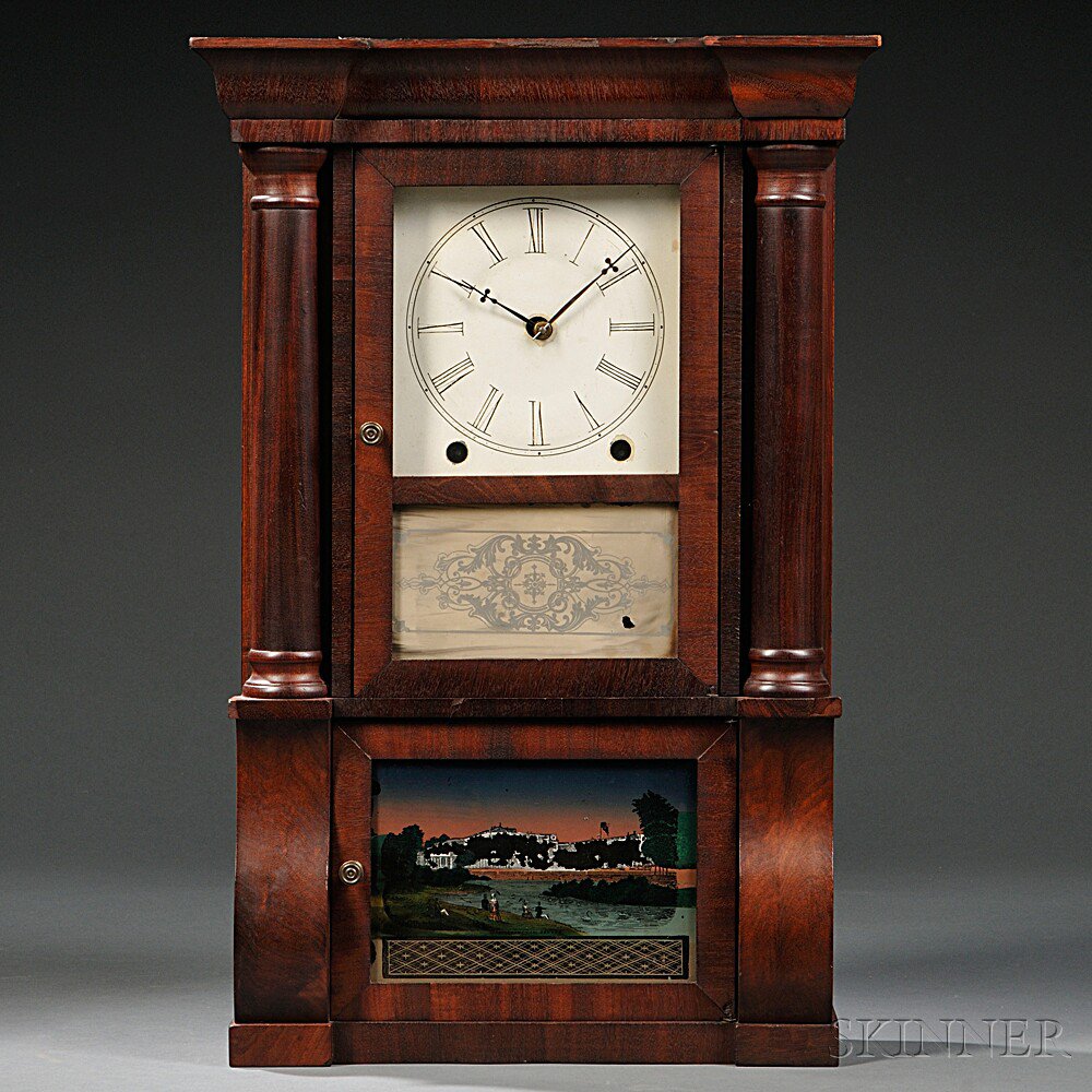 Appraisal: Brewster Manufacturing Company Miniature Column Cornice Shelf Clock Bristol Connecticut