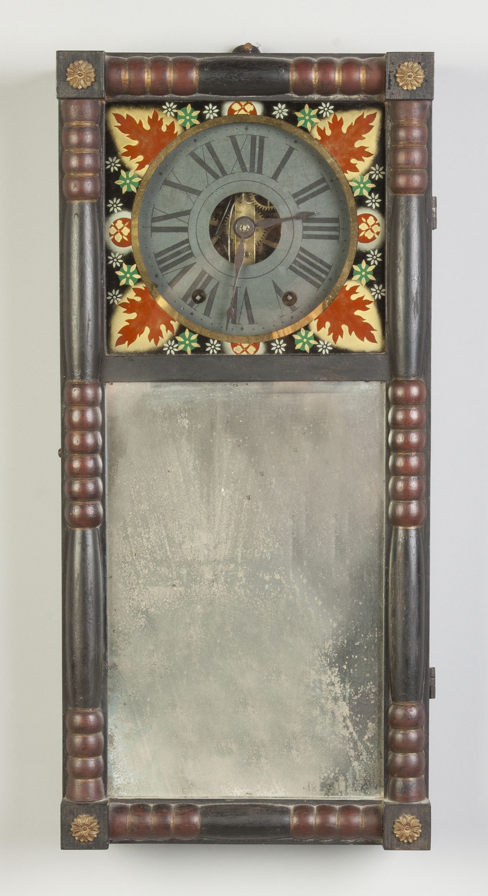 Appraisal: Daniel Pratt Jr Reading MA Diminutive Size Mirror Clock Stenciled