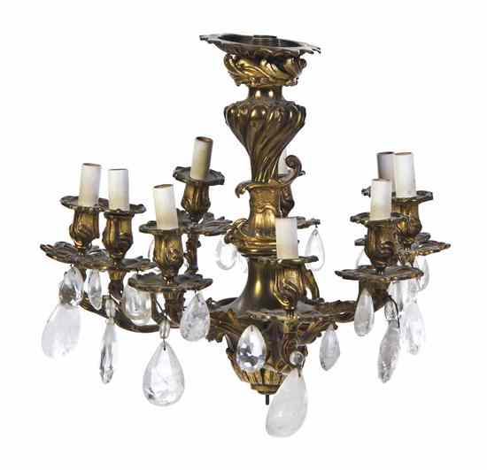 Appraisal: A Louis XV Style Gilt Bronze Chandelier the baluster form