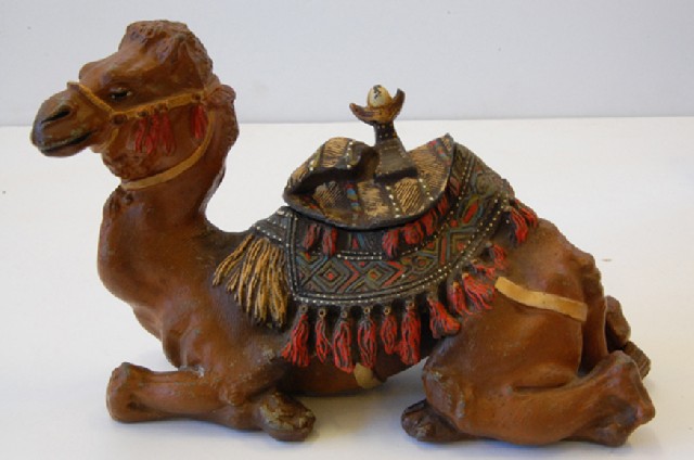 Appraisal: COLD PAINTED SPELTER CAMEL INKWELL