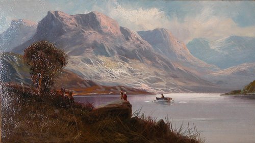 Appraisal: Artist Remos Arthur Title Highland Loch with Figures on the