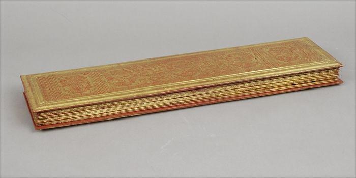 Appraisal: Tibetan Red Lacquer and Gilt Manuscript x x in