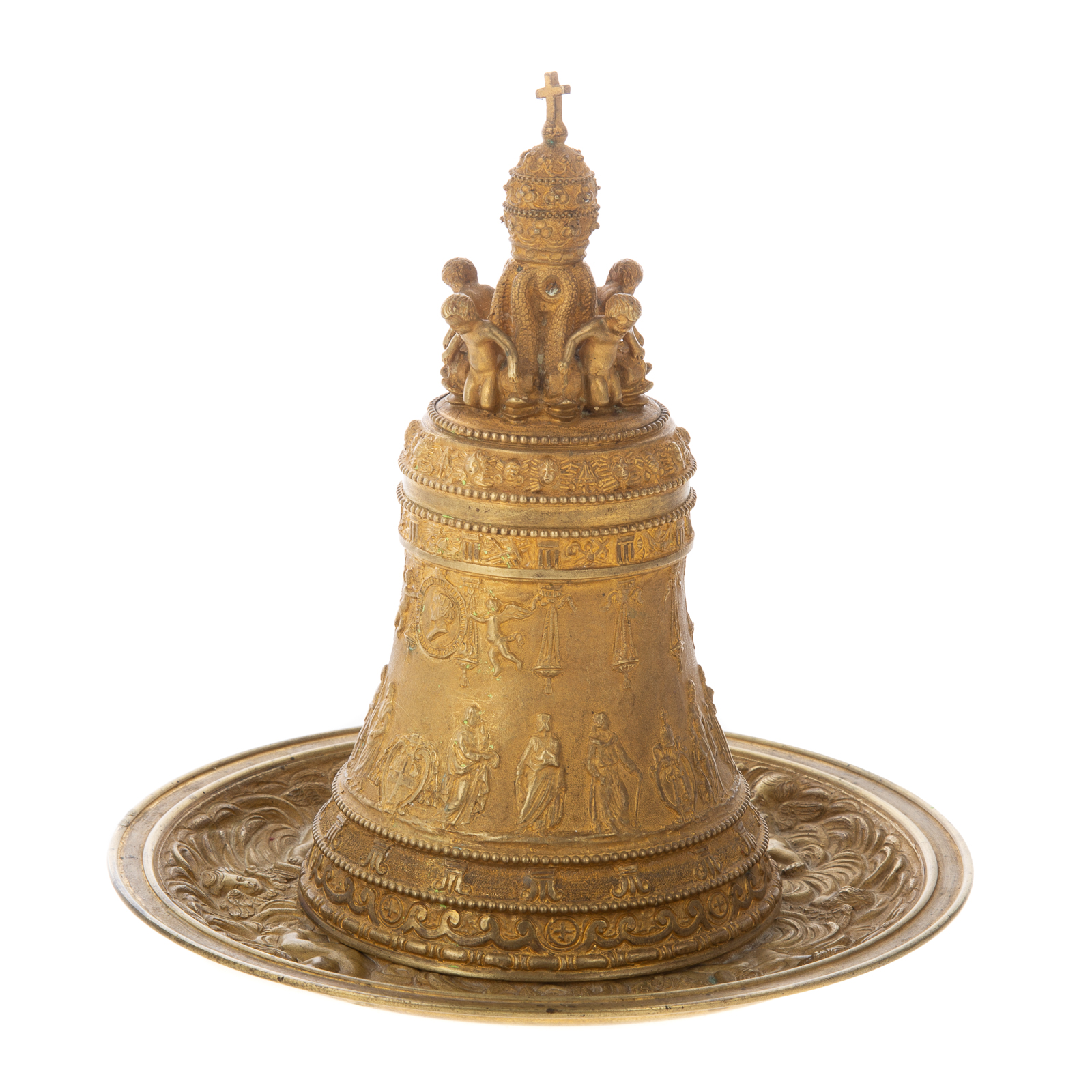 Appraisal: GRANDE TOUR GILT BRONZE TABLE BELL STAND Late th century