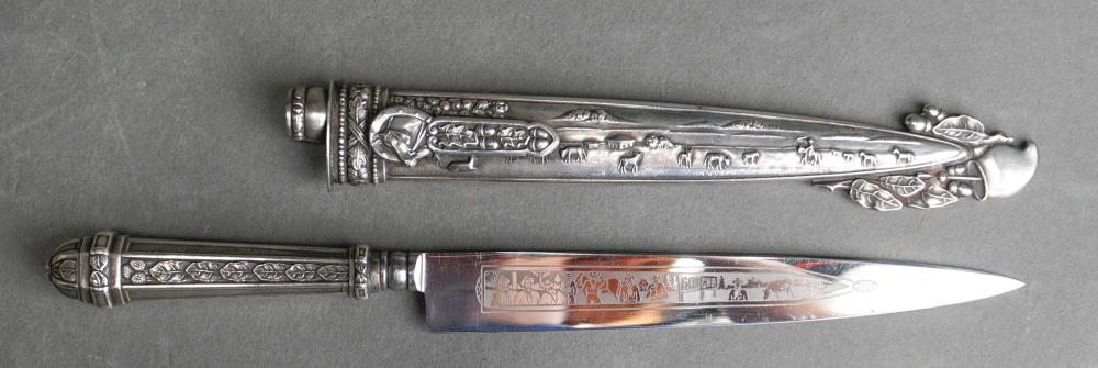 Appraisal: SOUTH AMERICAN SILVERPLATE GAUCHO KNIFESouth American Silverplate Gaucho Knife