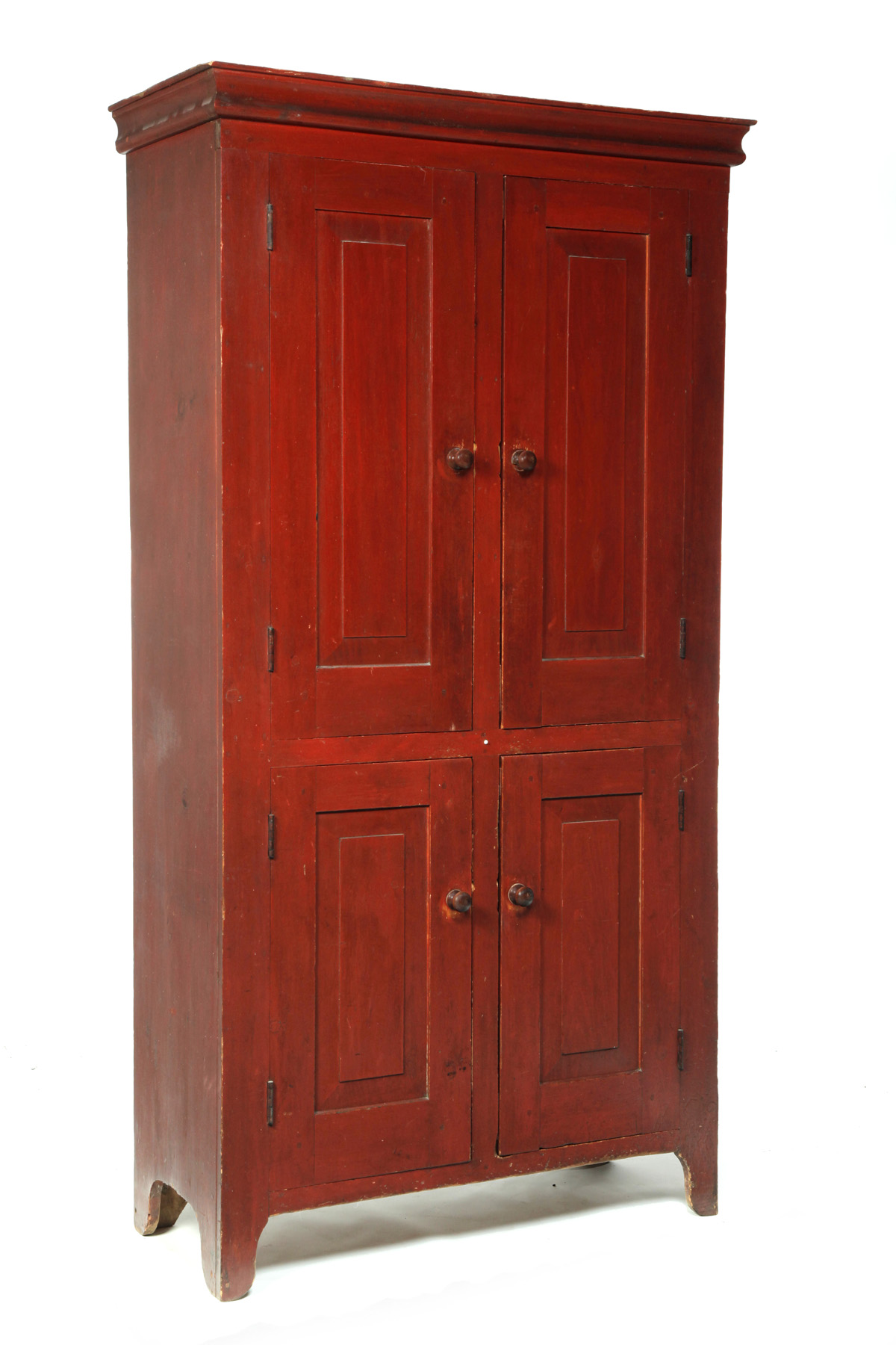 Appraisal: AMERICAN PAINTED WALL CUPBOARD Possibly Shaker mid th century pine