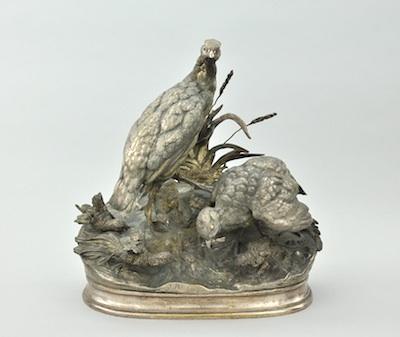 Appraisal: After Jules Moigniez French - Silvered bronze group of two