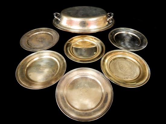 Appraisal: STERLING SILVER seven pieces oval vegetable dish marked Gorham Sterling