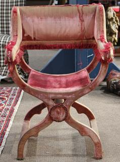 Appraisal: Renaissance style savanarola chair third quarter th Century covered entirely