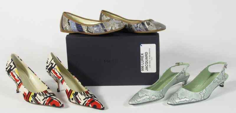 Appraisal: Three Pairs of Shoes Pradaincluding a pair of multi colored