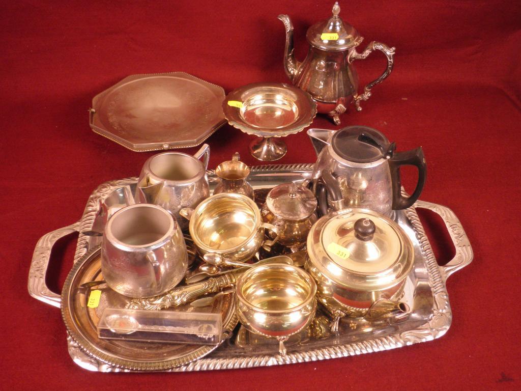 Appraisal: A quantity of silver plated teapots and other plate