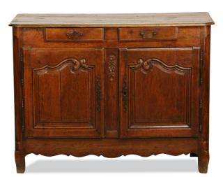 Appraisal: th c French Provincial carved oak commode th century French