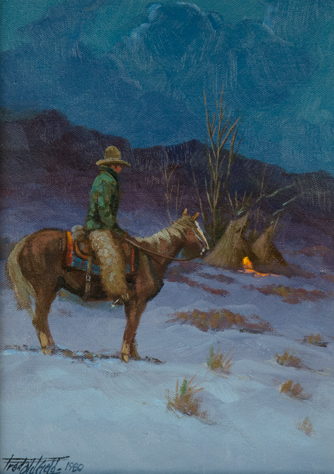 Appraisal: FRED OLDFIELD OIL ON CANVAS Washington born Winter camp a