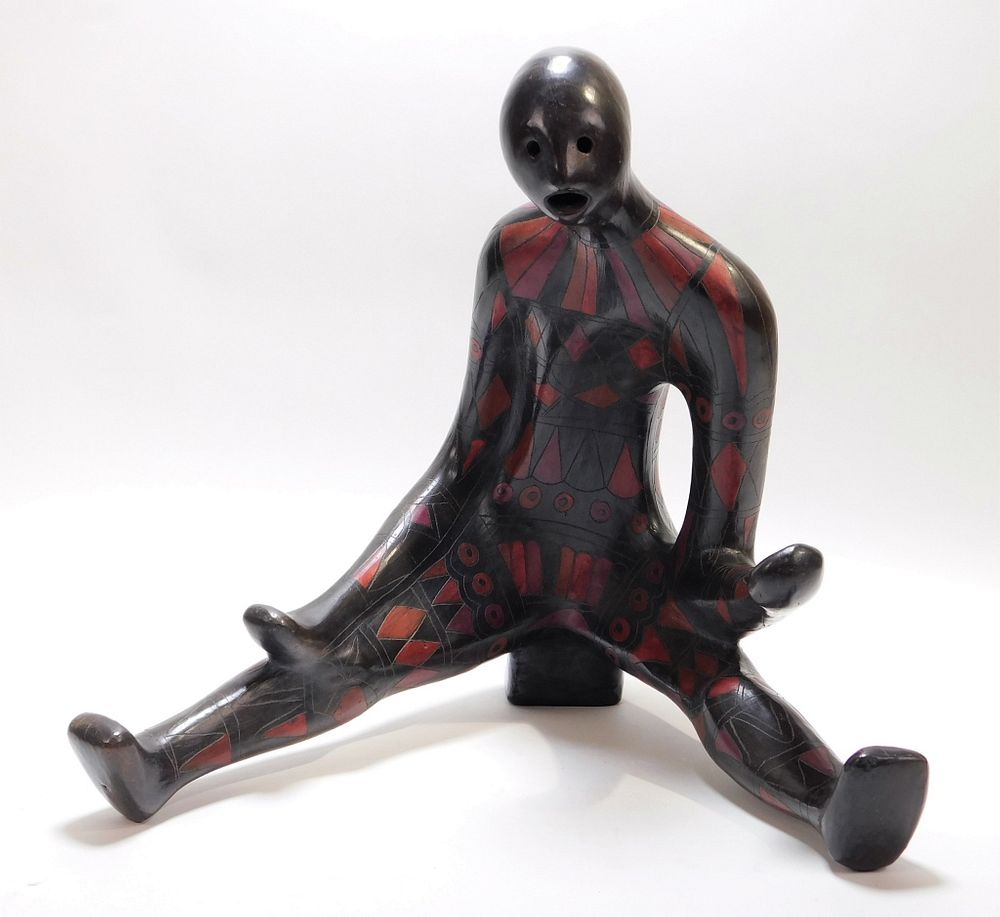 Appraisal: Manuel Felguerez Abstract Terracotta Woman Statue Manuel Felguerez Mexico b