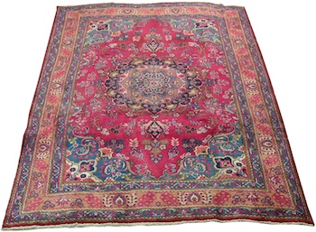 Appraisal: A Mashad Carpet Approx '- x '- Low wool pile