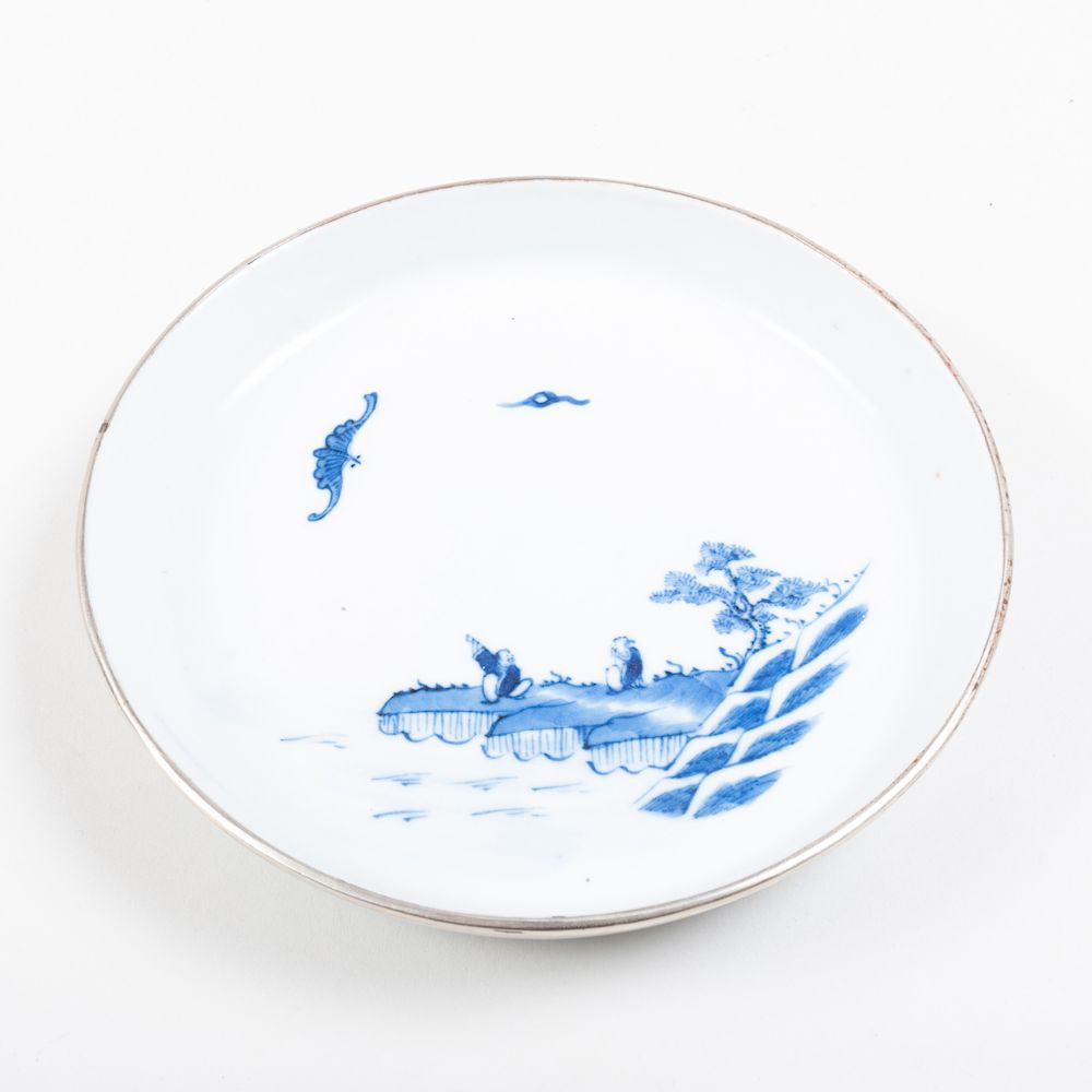 Appraisal: Small Chinese Porcelain Blue and White Dish Decorated with a