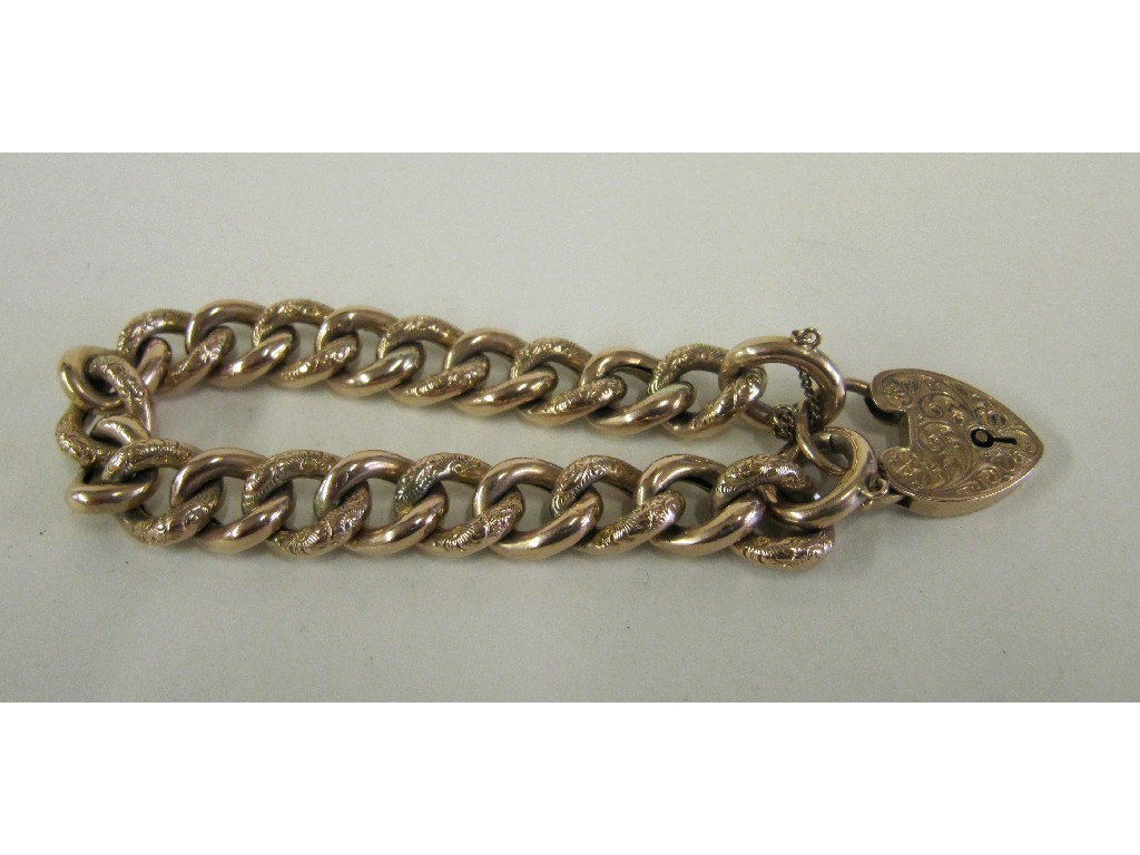 Appraisal: Victorian ct rose gold curb link bracelet each alternate link