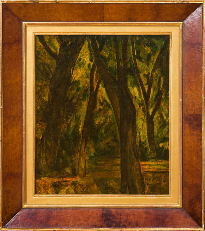 Appraisal: ALFRED H MAURER - WOODED LANDSCAPE Oil on canvas laid