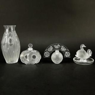 Appraisal: Grouping of Four Lalique Crystal Tableware Grouping of Four Lalique