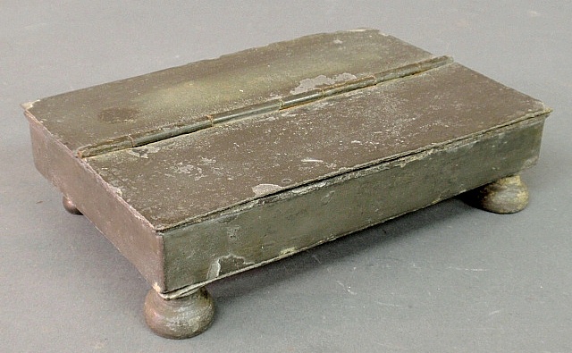 Appraisal: - Pewter inkstand th c with half-ball feet h x