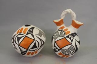 Appraisal: Signed Acoma Pottery Vases Signed Acoma Pottery Vases Inscribed on