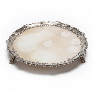 Appraisal: Georgian Silver Salver with RR sponsor's mark London hallmarks neoclassical