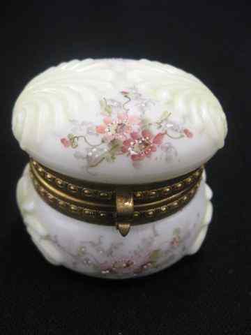 Appraisal: Wavecrest Art Glass Dresser Box floral with molded shell decor