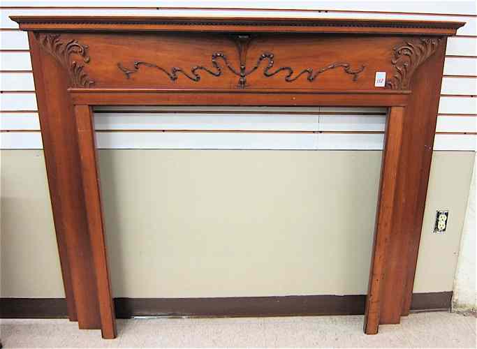 Appraisal: LATE VICTORIAN FIREPLACE SURROUND American early th century the mantel