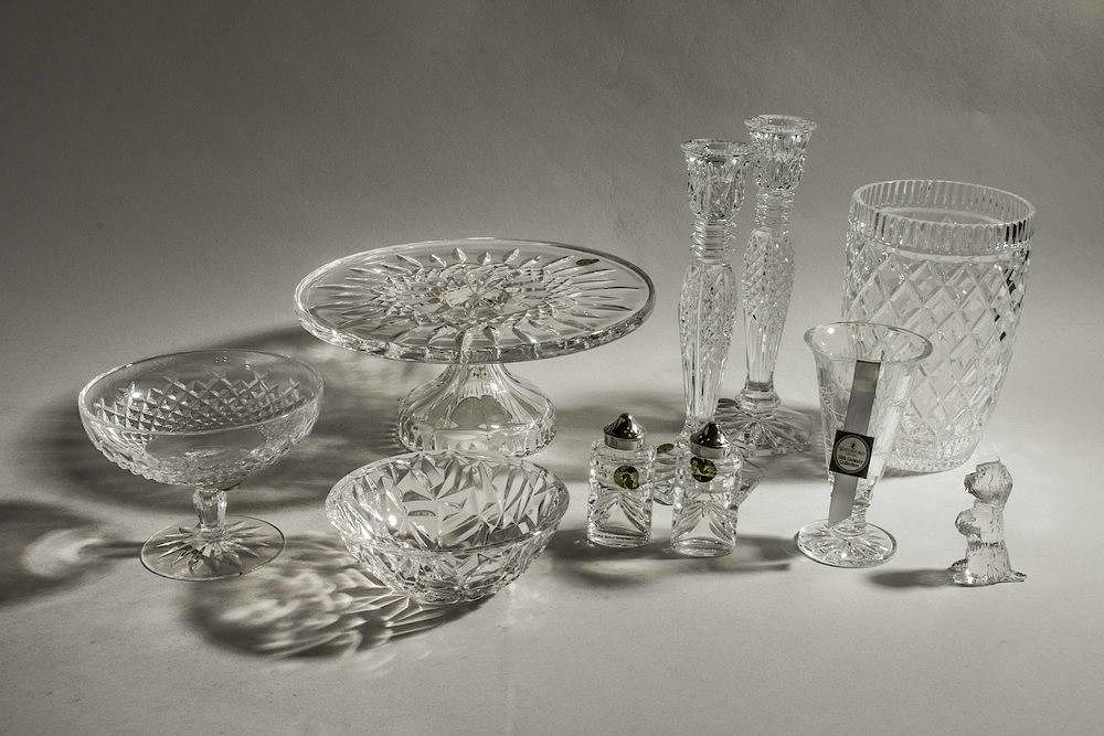 Appraisal: Assorted Crystal Table Items Waterford Tiffany Ten pieces of assorted