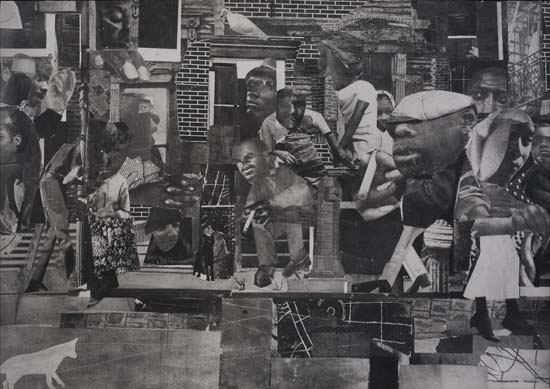 Appraisal: ROMARE BEARDEN - The Dove Photostat print mounted on masonite