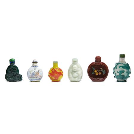 Appraisal: Six Chinese Snuff Bottles Estimate -