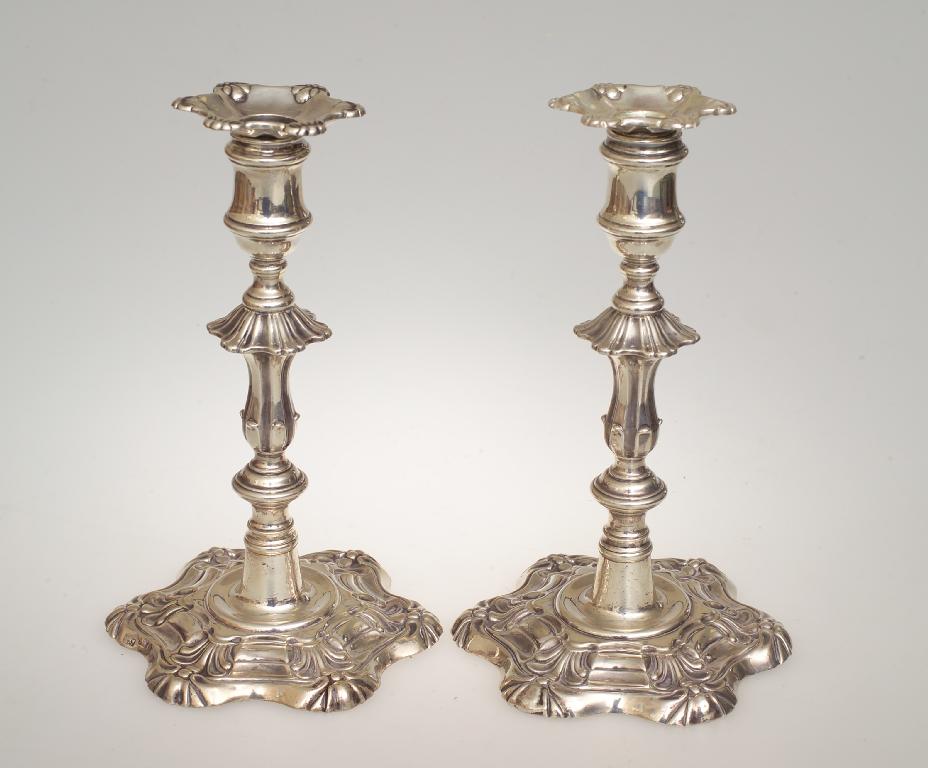 Appraisal: GOOD PAIR OF WILLIAM IV SILVER CANDLESTICKS WATERHOUSE HODSON CO